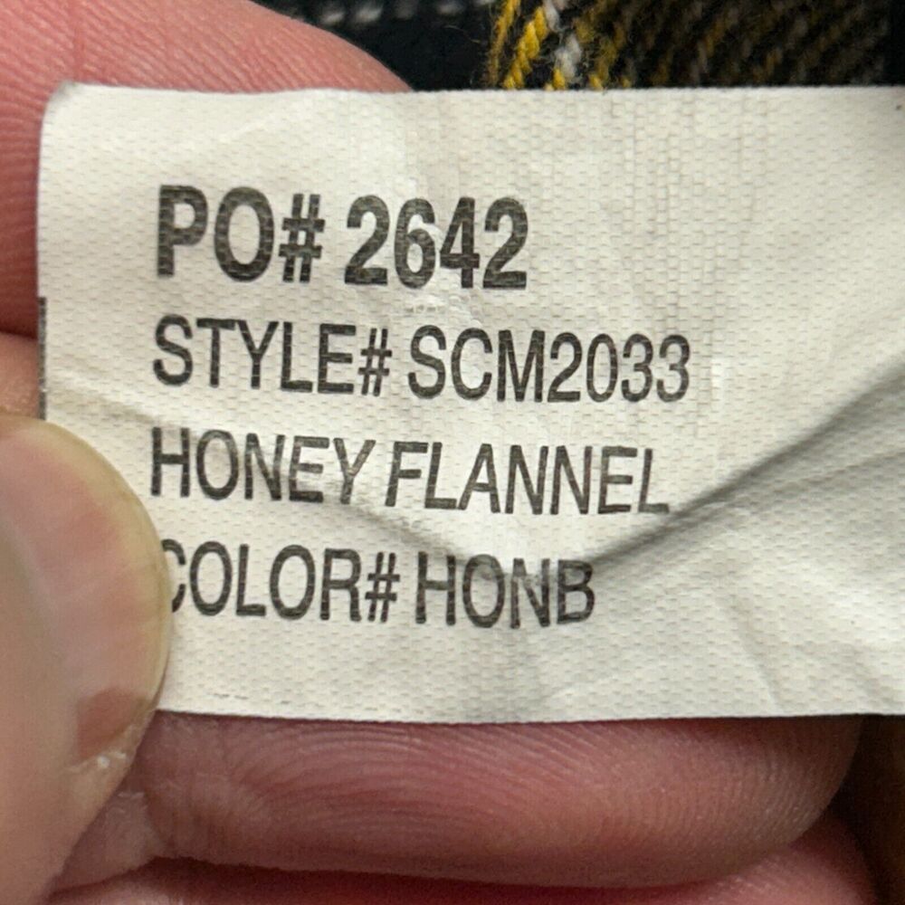 Sullen Honey Flannel Shirt Men's M Long Sleeve Yellow Black Plaid Craft Collect - Picture 8 of 10